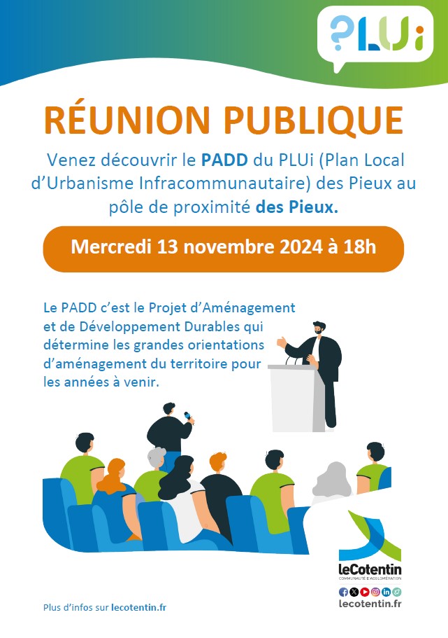 Réunion publique découverte du PADD du PLUI le 13 novembre