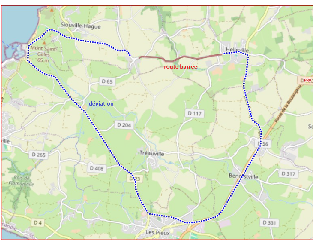 Travaux sur le réseau d&rsquo;eau potable – route de la petite Siouville barrée